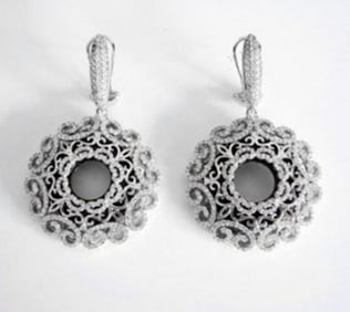 Creation Diamond Chandeliers Earr 24.99Ct 18k W/g Over