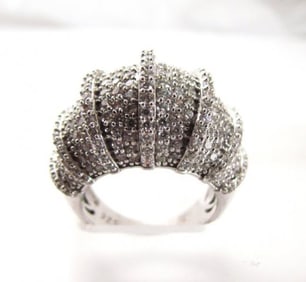 Creation Diamond Ring 8.45Ct 18k W/g Overlay