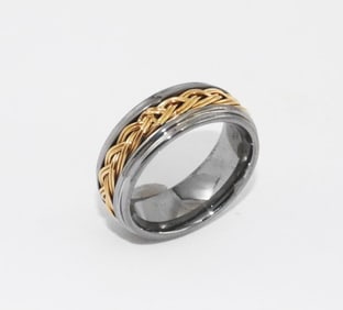 Man's Tungsten Eternity Band Two-tone