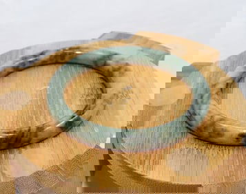 Natural Burmese Jade Bangle Size: 6, 36.02 Grams