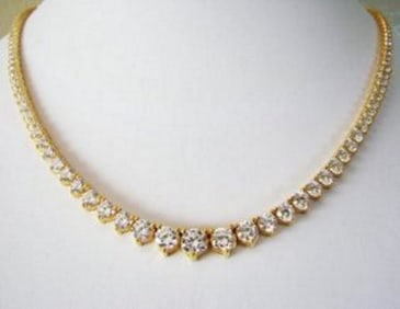 Necklace Diamond Creation 20.00Ct 18k Y/g Overlay