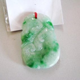 Natural Jadeite Jade Fish Carving Imperial Grade: A