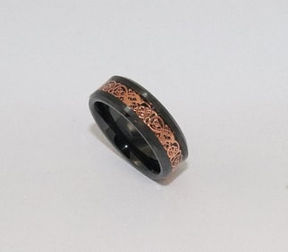 Man’s Comfort Ring Flat Black Ceramic