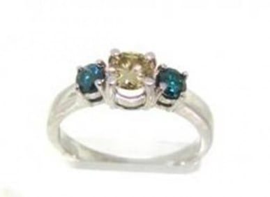 Anniversary Multi Color Diamond Ring .79 Ct14k W/g