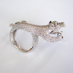 Creation Diamond Juguar Ring 10.26Ct 18k W/g Overaly