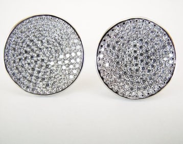 Creation Diamomd Stud Earrings 2.00Ct 18k W/g Overlay