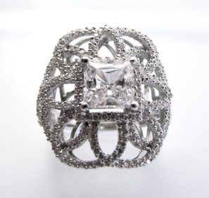 Vintage Ring Creation Dia: 4.20ct 18k W/g Over