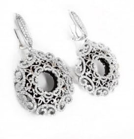 Creation Diamond Chandeliers Earr 24.99Ct 18k W/g Over