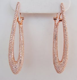 Creation Diamond Chandeliers Ear 4.85Ct 18k R/g Overlay