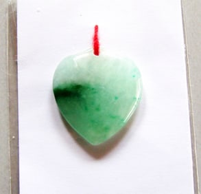 Heart Shape Pendant Natural Jadeite Jade Grade A