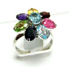 Natural Amethyst Pendant 1.98Ct 18k Y/g Overlay