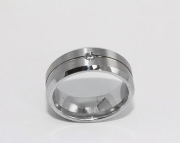 Man's Cobalt Eternity Band with White Diamond