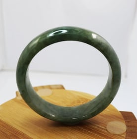Natural Burmese Jade Bangle Size: 6.5, 71.24 Grams