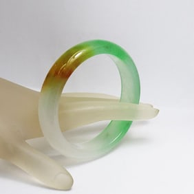 Translucent Solid Multi-Color Chinese Jade Bangle Size: