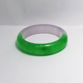 Translucent Solid Green/ Light Violet Chinese Jade