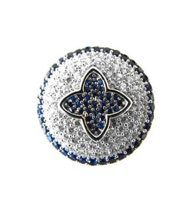 Creation Diamond Sapphire Ring 2.10Ct 18k W/g Overlay