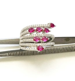 Creation Daimond Ruby Ring 3.15Ct 18k W/g Overlay