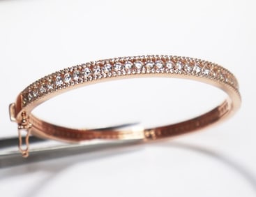 Creation Diamond Bangle 15.25Ct 18k R/g Overlay