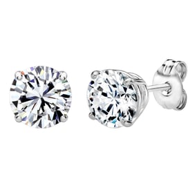 Stud Earrings Creation Diamond 8.00CT18k W/G Overlay