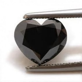 Black Diamond Heart Facet 5.14 Ct 12.2x10.5x6.1mm