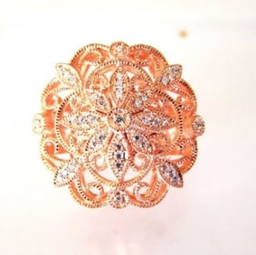 Creation, Diamond Ring .39Ct 18k R/g Overlay