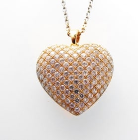 Creation Diamond Heart Pendant 2.00ct18kY/g Over