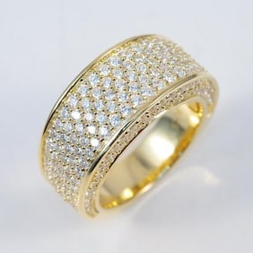 Creation Diamonds Ring 2.00 Carat 18k Y/G Overlay