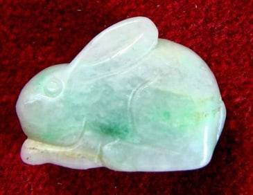 Rabbit Chinese Pendant Natural Jade Grade B