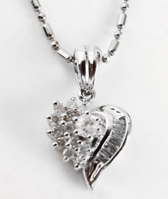 Diamond Heart Pendant: .35 Carat 14k W/g