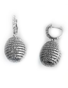 Creation Diamond Dangle Earring 2.45Ct 18k W/G Overlay 925