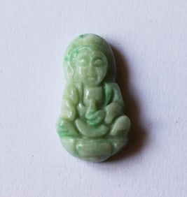 Guanyin Buddha Natural Jadeite Jade Grade A