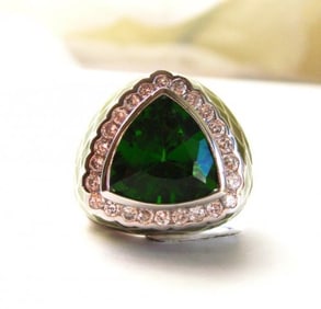 Creation Diamonds Ring 4.30Ct 18k W-G/g Overlay