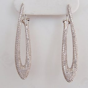 Creation Diamond Chandeliers Ear 4.85Ct 18k W/g Overlay