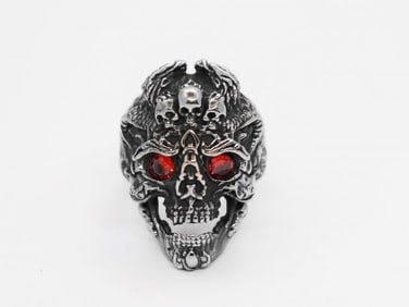 Man's Stainless Steel /Ruby 1.45 CT Ring