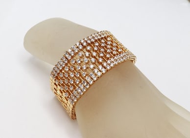 Fashion Jewelry Creation, Diamond 18k Gold Overlay