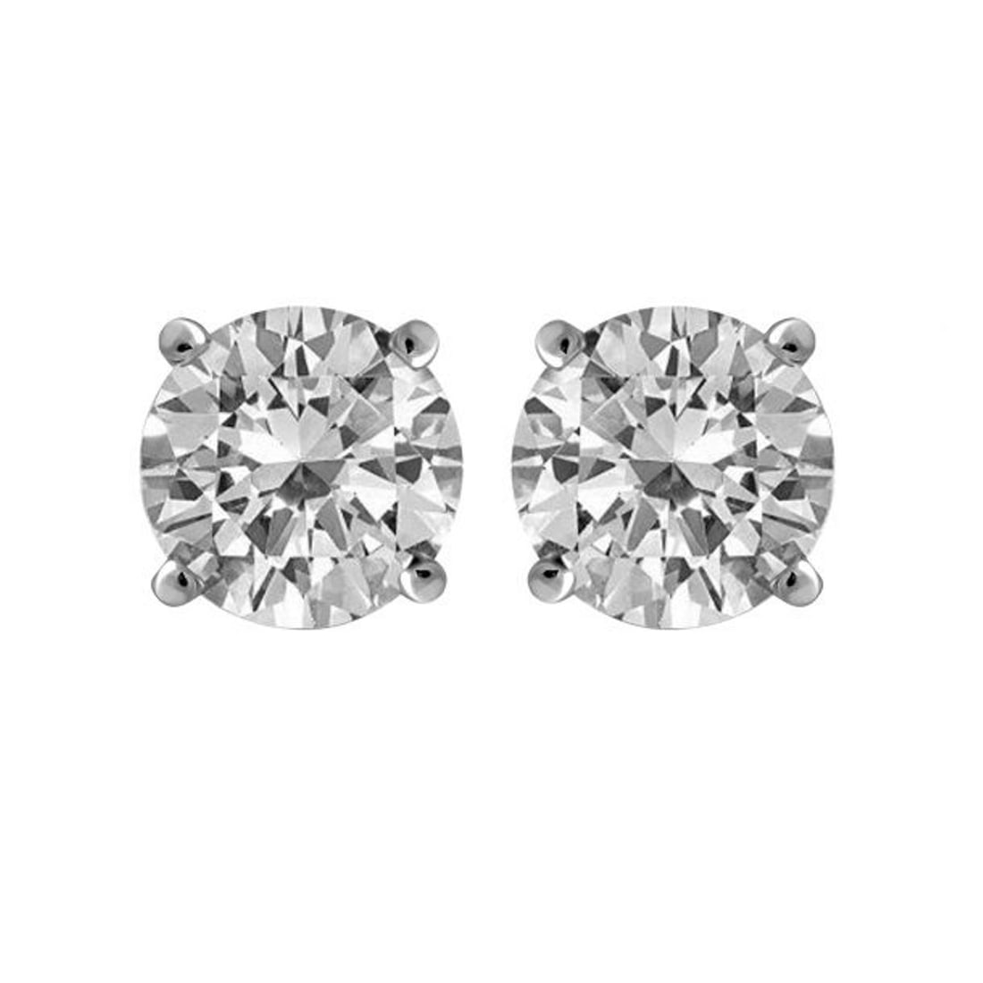 Stud Earrings Creation Diamond 8.00CT18k W/G Overlay: Gem Type: Creation, White Diamond Item: 1 pair Clarity: VS1 Color: F Weight: 8.00 Carat Stone Sizes: 10 mm x 10 mm x Deep 6mm Shaped: Round Brilliant Setting: 6 prong Polish: Excellent Backing:
