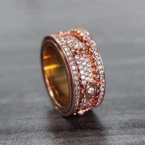 Creation, Diamond Gear Eternity Ring 1.15 Carat Rose/g Overlay 925