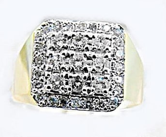 Man's Diamond Ring 1.70Ct  14k Yellow Gold