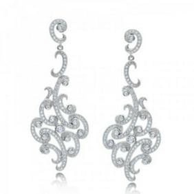 Creation Diamond Earrings 2.15Ct 18k W/g Overlay