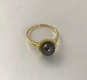 Freshwater Culture Ring Pendant 8 mm 14k Y/g