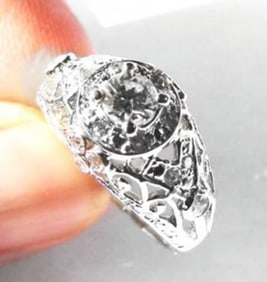 Engagement Diamond Ring : 1.12 Carat 14K White Gold