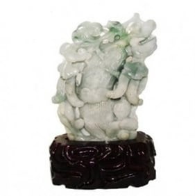 19th Century Jade Hand Carved Squash Weight: 1.7 pound