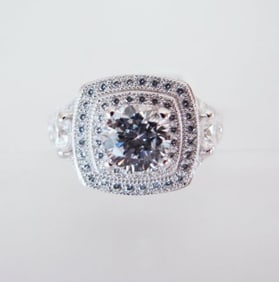 Creation Diamonds Ring 2.15Ct 18k W/g Overlay