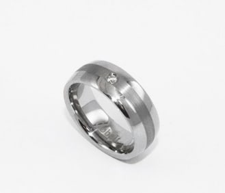 Man's Cobalt Eternity Band with White Diamond