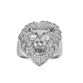 Man's Creation Diamond Ring 18k W/g Overlay 925