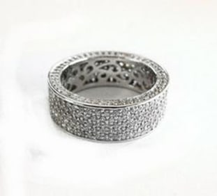 Creation Diamond Eternity Ring 3.16Ct 18k W/g Overlay