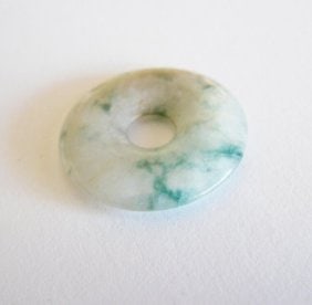 Natural Green Jadeite Jade Donut Pendant Grade b