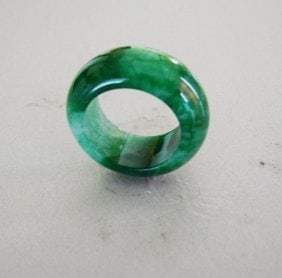Natural Chinese Jadeite Jade Ring Grade B Size: 8