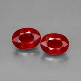 Loose Pairs Ruby Oval 3.28Ct 8x6x4mm