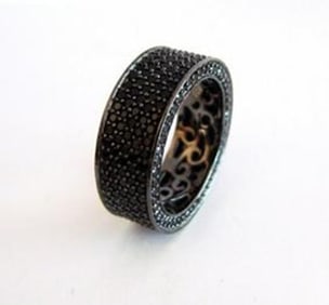 Creation Diamond Eternity Ring 3.10Ct 18k B/g Overlay